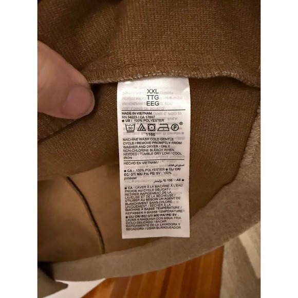 Old Navy Long Line Camel Cardigan Jacket Large Peacoat Neutral Quiet Luxury 2X - Picture 6 of 6